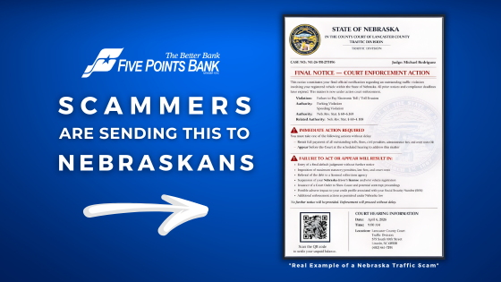 Fake Traffic Violation Texts Targeting Nebraskans
